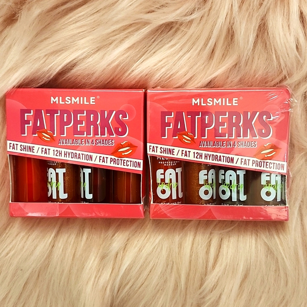 Brand New MLSMILE FATPERKS LIP GLOSS-LIP OIL-2CT